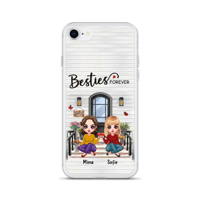 Custom Personalized Besties Sisters Front Porch Phone Case - Upto 5 Women - Gift Idea For Friends/ Besties/ Sisters - Besties Forever - Case For iPhone/ Samsung