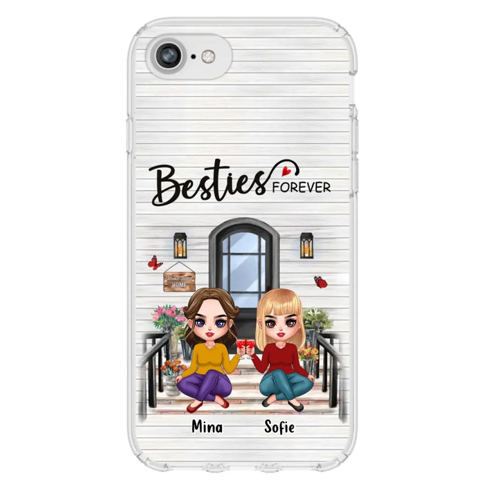 Custom Personalized Besties Sisters Front Porch Phone Case - Upto 5 Women - Gift Idea For Friends/ Besties/ Sisters - Besties Forever - Case For iPhone/ Samsung