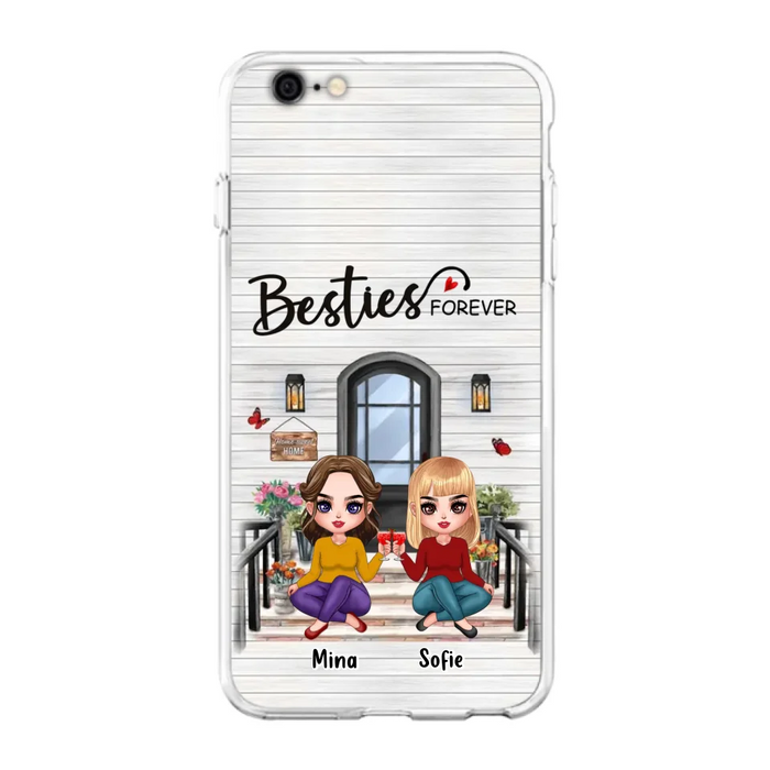 Custom Personalized Besties Sisters Front Porch Phone Case - Upto 5 Women - Gift Idea For Friends/ Besties/ Sisters - Besties Forever - Case For iPhone/ Samsung