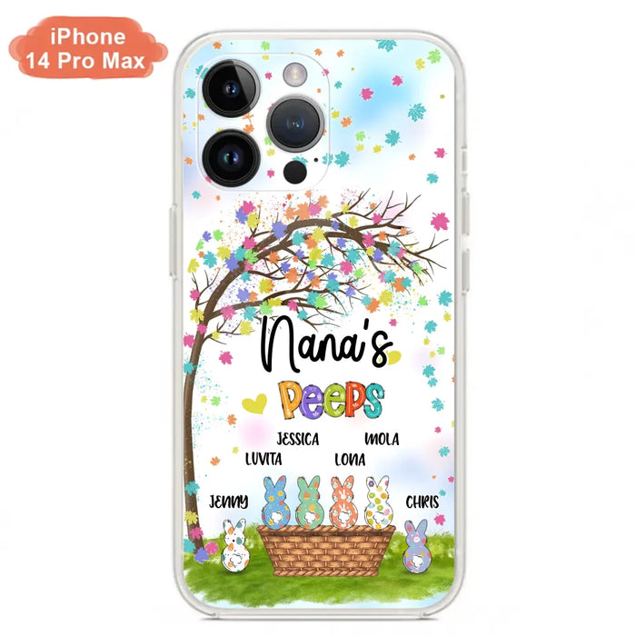 Custom Personalized Nana's Peeps Phone Case- Gift Idea For Easter Day - Upto 6 Bunnies - Nana's Peeps - Cases For iPhone & Samsung