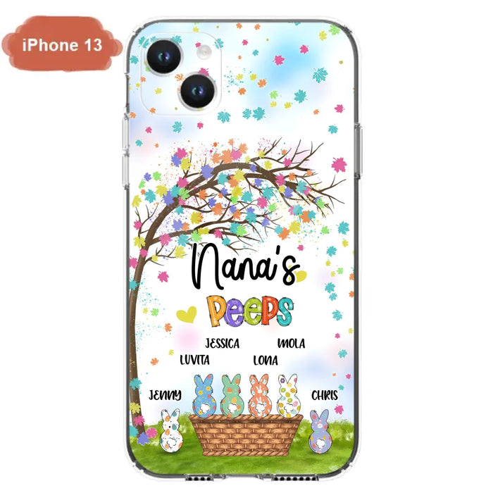 Custom Personalized Nana's Peeps Phone Case- Gift Idea For Easter Day - Upto 6 Bunnies - Nana's Peeps - Cases For iPhone & Samsung