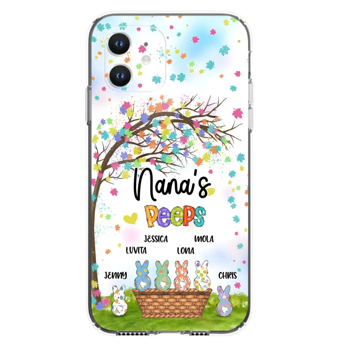 Custom Personalized Nana's Peeps Phone Case- Gift Idea For Easter Day - Upto 6 Bunnies - Nana's Peeps - Cases For iPhone & Samsung