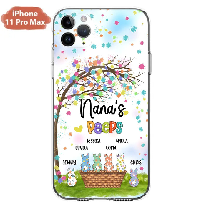 Custom Personalized Nana's Peeps Phone Case- Gift Idea For Easter Day - Upto 6 Bunnies - Nana's Peeps - Cases For iPhone & Samsung