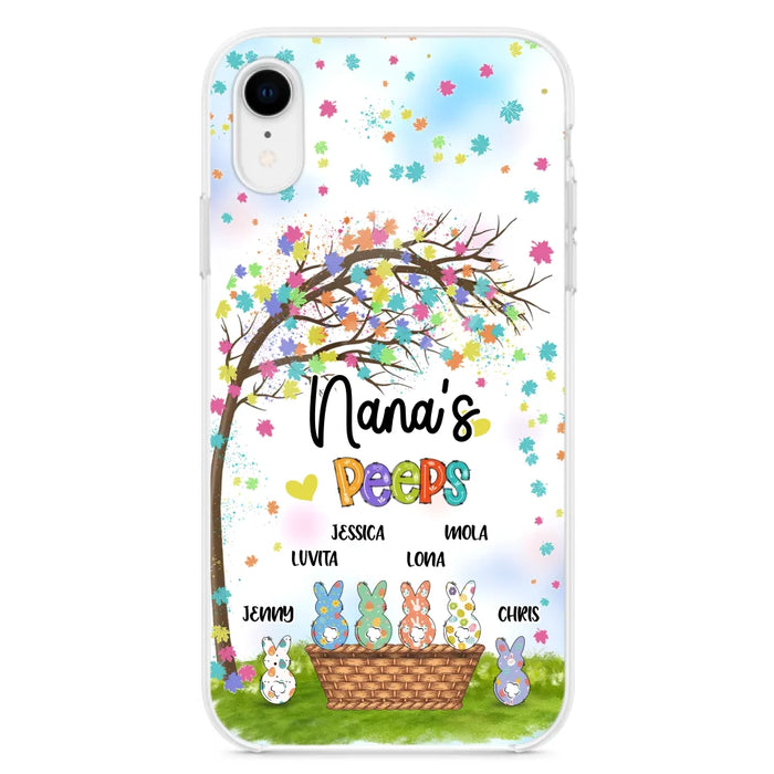 Custom Personalized Nana's Peeps Phone Case- Gift Idea For Easter Day - Upto 6 Bunnies - Nana's Peeps - Cases For iPhone & Samsung