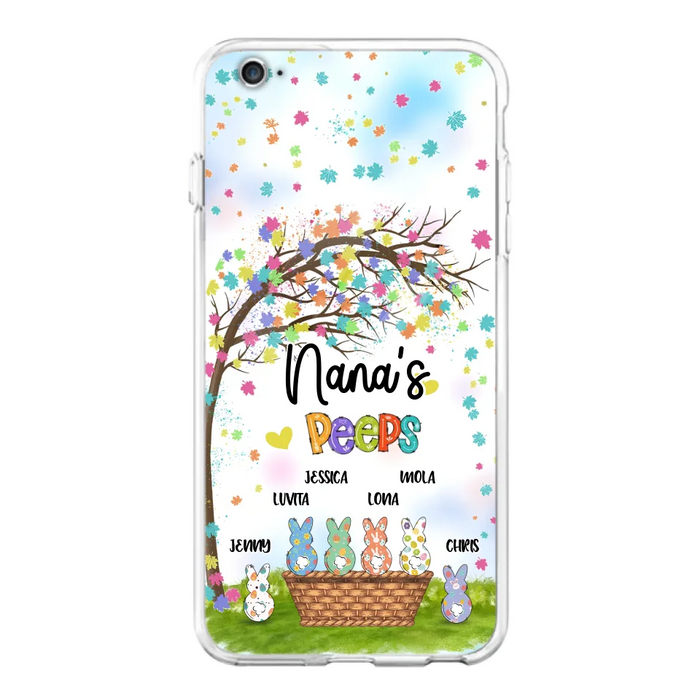 Custom Personalized Nana's Peeps Phone Case- Gift Idea For Easter Day - Upto 6 Bunnies - Nana's Peeps - Cases For iPhone & Samsung