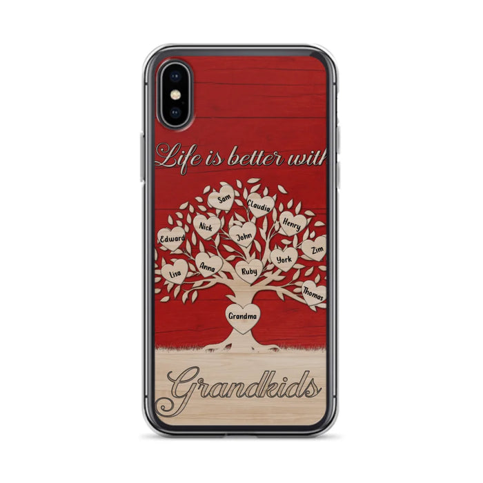 Custom Personalized Grandma iPhone/Samsung Phone Case - Up to 12 Kid's Name - Mother's Day Gift Idea For Grandma - Life Is Better With Grandkids