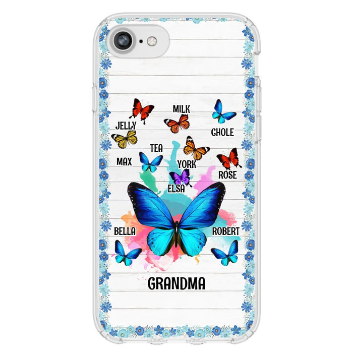 Custom Personalized Butterfly Grandma iPhone/ Samsung Phone Case - Up to 10 Kid's Name - Mother's Day Gift Idea For Grandma