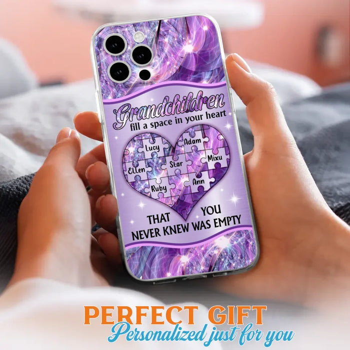 Custom Personalized Grandchildren Phone Case - Upto 7 Kids - Mother's Day Gift Idea For Grandma - Grandchildren Fill A Space In Your Heart That You Never Knew Was Empty - Case For iPhone And Samsung