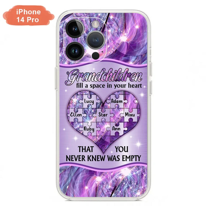 Custom Personalized Grandchildren Phone Case - Upto 7 Kids - Mother's Day Gift Idea For Grandma - Grandchildren Fill A Space In Your Heart That You Never Knew Was Empty - Case For iPhone And Samsung