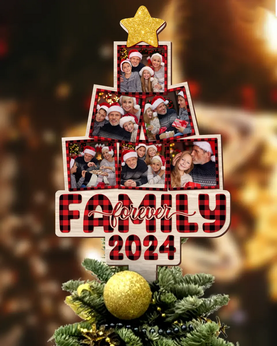 Custom Personalized Family Photo Tree Topper - Christmas Gift Idea for Family - Family Forever