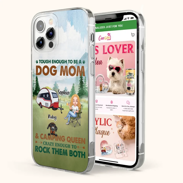 Custom Personalized Camping With Dogs Phone Case - Up to 5 Dogs - Best Gift For Dog Lovers - I Like Camping And Dogs And Maybe 3 People - Case For iPhone/Samsung