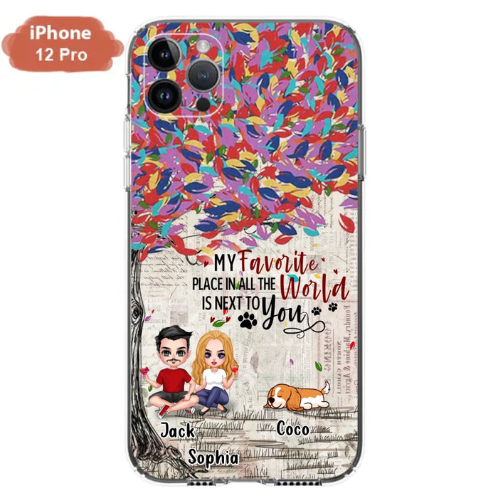 Custom Personalized Couple And Dogs Phone Case - Up to 3 Dogs - Best Gift For Dog Lovers - You And Me & The Dogs - Case For iPhone/Samsung