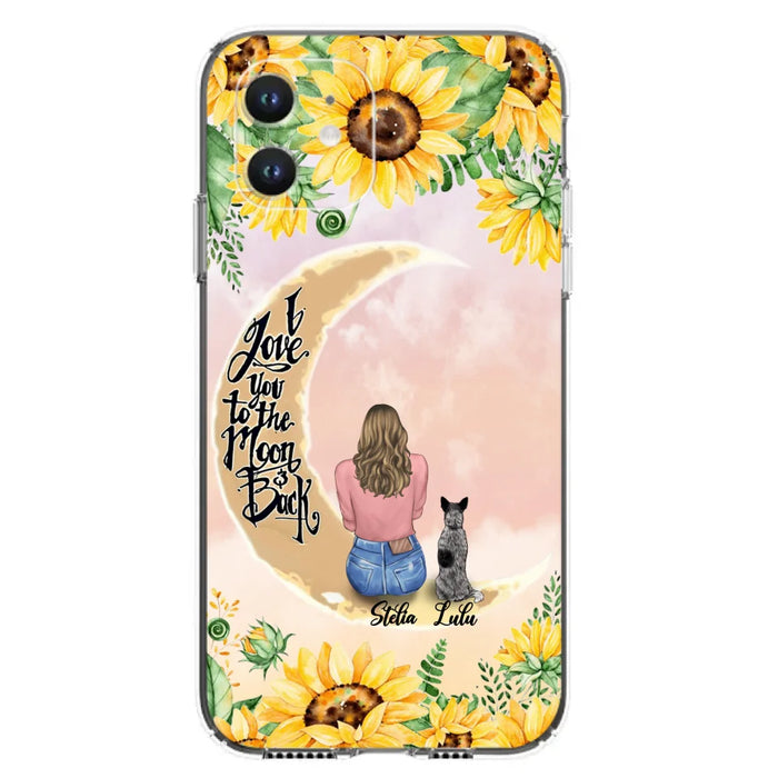 Custom Phone Case For Dog Lovers - Best Gift With Personalized Dogs - I Love You To The Moon and Back