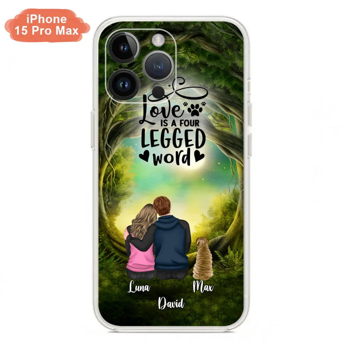 Custom Personalized Couple And Dogs Phone Case - Couple With Upto 5 Dogs - Gift Idea For Couple/Dog Lover - Case For iPhone And Samsung