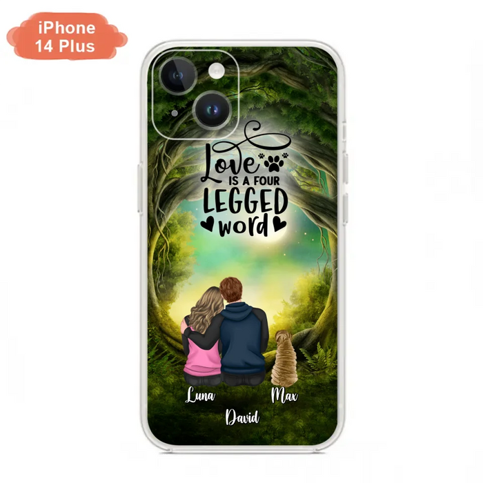 Custom Personalized Couple And Dogs Phone Case - Couple With Upto 5 Dogs - Gift Idea For Couple/Dog Lover - Case For iPhone And Samsung