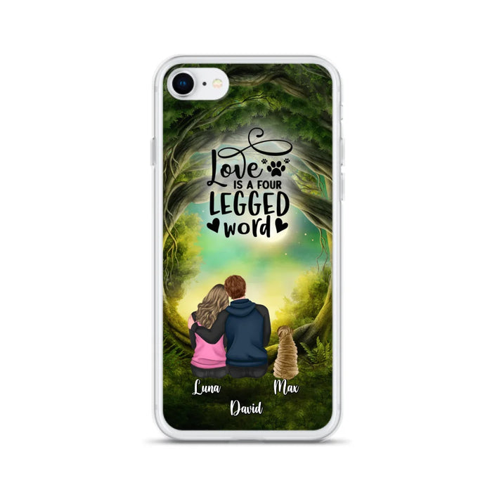 Custom Personalized Couple And Dogs Phone Case - Couple With Upto 5 Dogs - Gift Idea For Couple/Dog Lover - Case For iPhone And Samsung