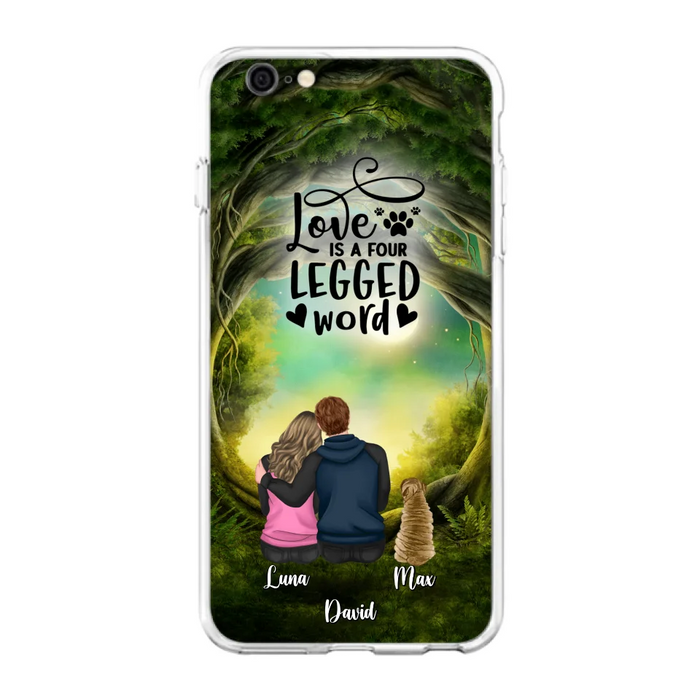 Custom Personalized Couple And Dogs Phone Case - Couple With Upto 5 Dogs - Gift Idea For Couple/Dog Lover - Case For iPhone And Samsung