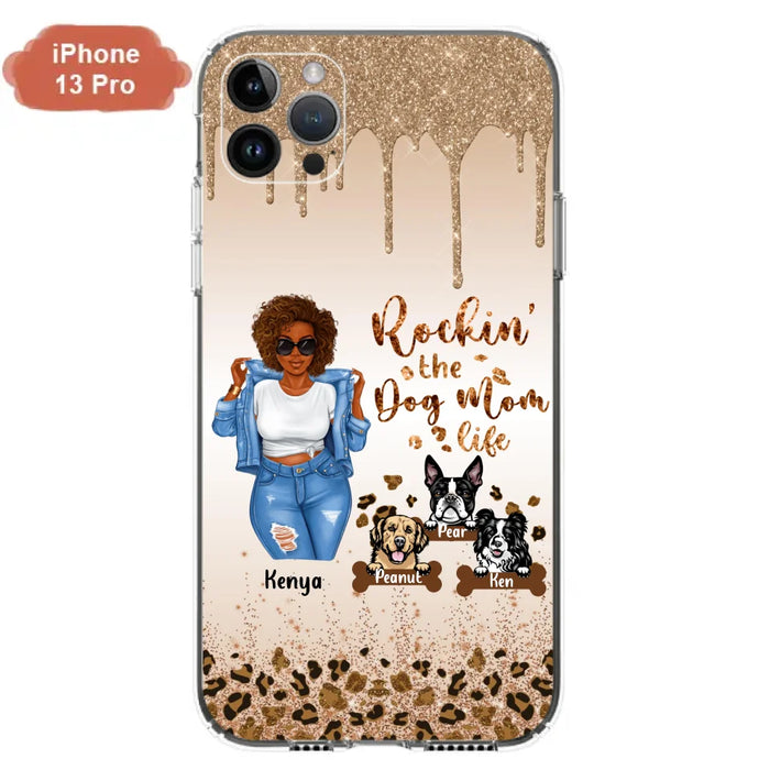 Custom Personalized Dog Mom Phone Case - Up to 3 Dogs - Rockin' The Dog mom Life