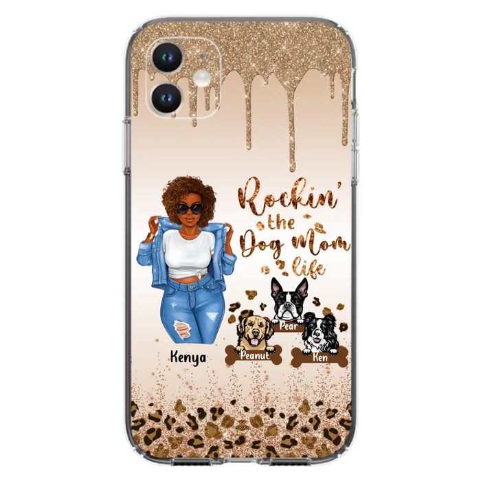 Custom Personalized Dog Mom Phone Case - Up to 3 Dogs - Rockin' The Dog mom Life