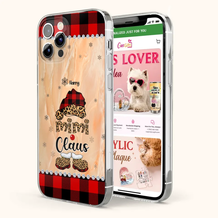 Custom Personalized Mimi Claus Phone Case - Upto 9 Names - Gift For Grandma - Case For iPhone And Samsung