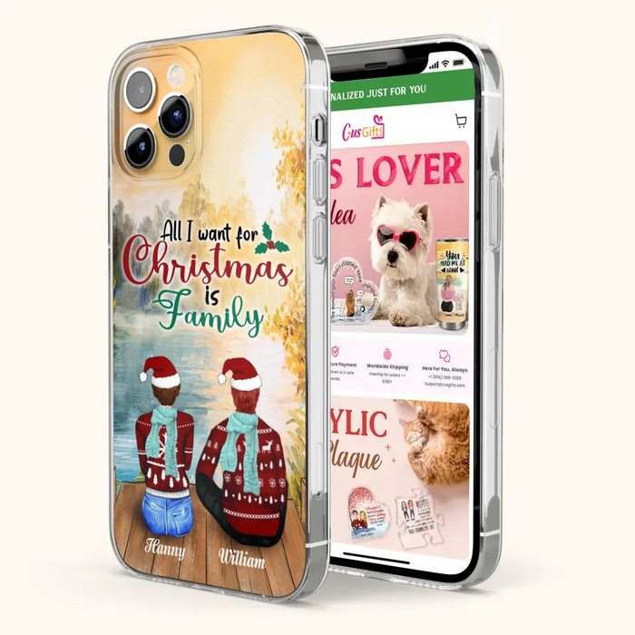 Custom Personalized Family Phone Case - Couple/ Parents With Upto 3 Kids, 3 Pets - Gift For Family - Case For iPhone And Samsung