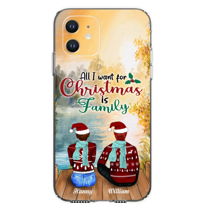 Custom Personalized Family Phone Case - Couple/ Parents With Upto 3 Kids, 3 Pets - Gift For Family - Case For iPhone And Samsung