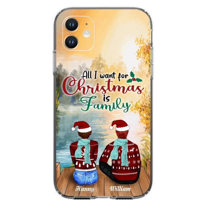 Custom Personalized Family Phone Case - Couple/ Parents With Upto 3 Kids, 3 Pets - Gift For Family - Case For iPhone And Samsung