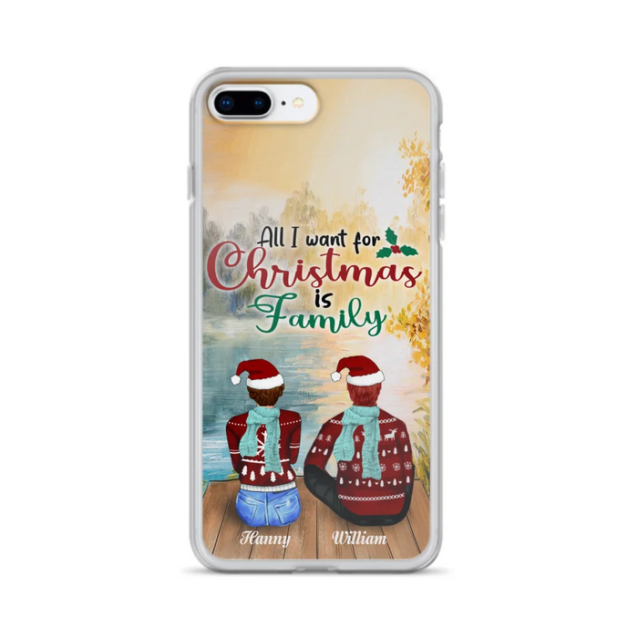 Custom Personalized Family Phone Case - Couple/ Parents With Upto 3 Kids, 3 Pets - Gift For Family - Case For iPhone And Samsung