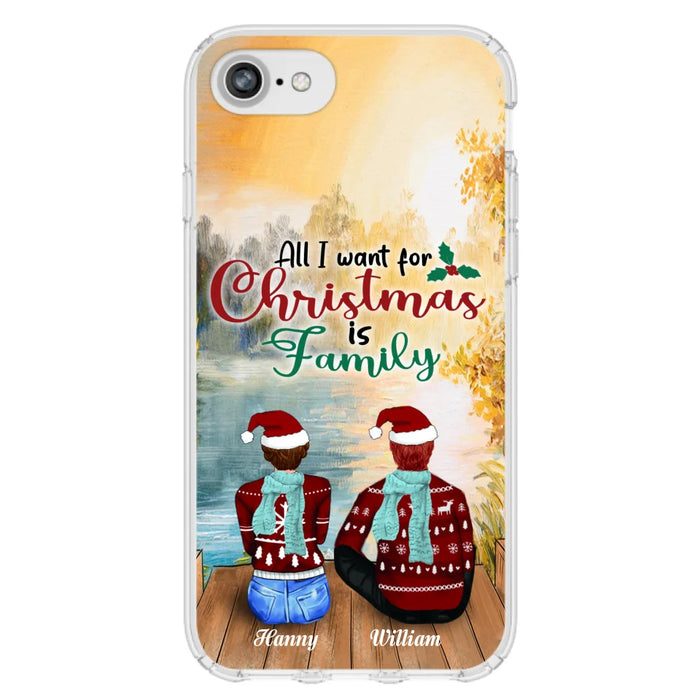 Custom Personalized Family Phone Case - Couple/ Parents With Upto 3 Kids, 3 Pets - Gift For Family - Case For iPhone And Samsung