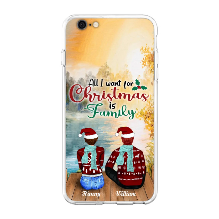 Custom Personalized Family Phone Case - Couple/ Parents With Upto 3 Kids, 3 Pets - Gift For Family - Case For iPhone And Samsung