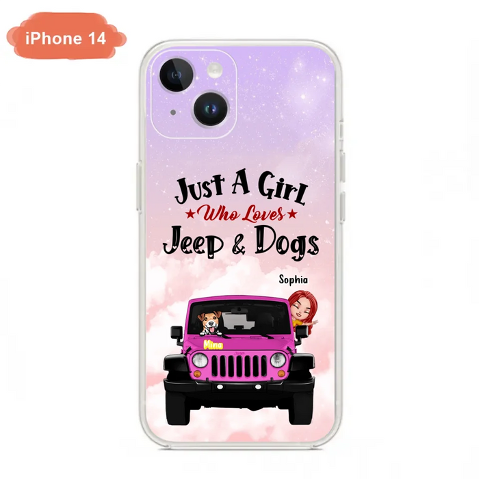 Custom Personalized Dog Mom & Off-road Phone Case- Up to 5 Dogs - Best Gift For Dog Lovers/Mother's Day - Just A Girl - Cases For iPhone And Samsung