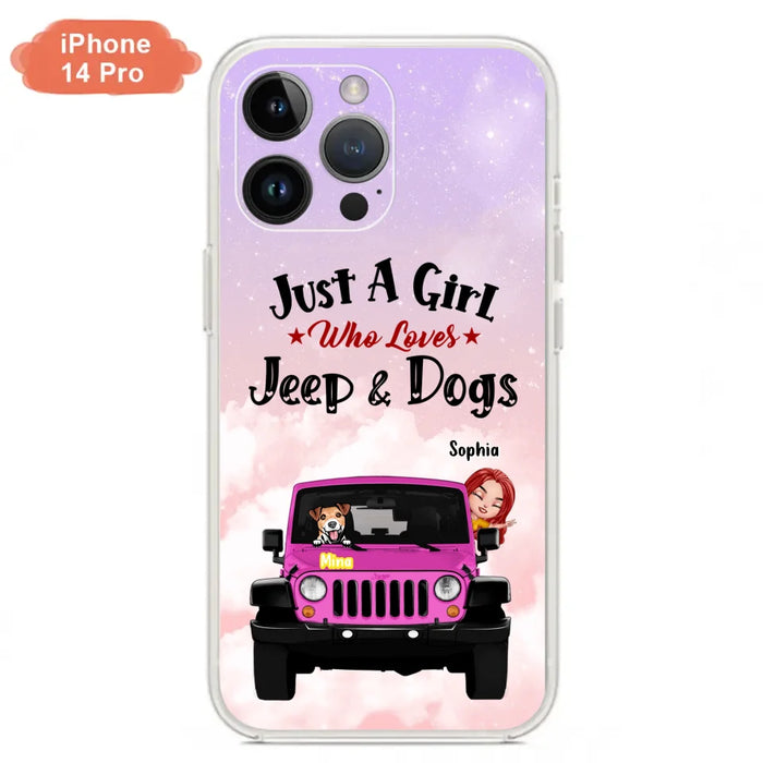 Custom Personalized Dog Mom & Off-road Phone Case- Up to 5 Dogs - Best Gift For Dog Lovers/Mother's Day - Just A Girl - Cases For iPhone And Samsung