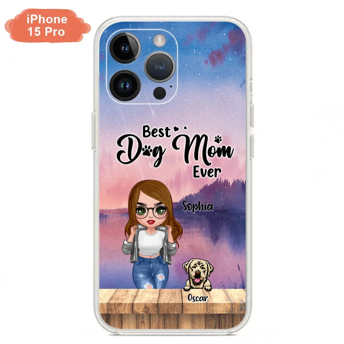 Personalized Dog Mom Chibi Front Phone Case - Gifts For Dog Lover With Up to 4 Dogs - Best Dog Mom Ever - Case For iPhone And Samsung