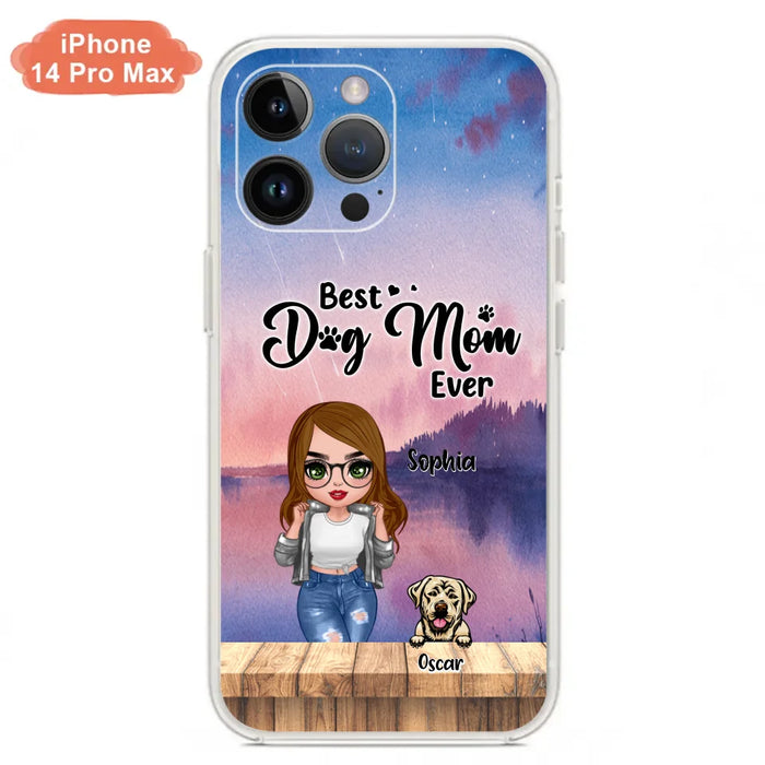 Personalized Dog Mom Chibi Front Phone Case - Gifts For Dog Lover With Up to 4 Dogs - Best Dog Mom Ever - Case For iPhone And Samsung