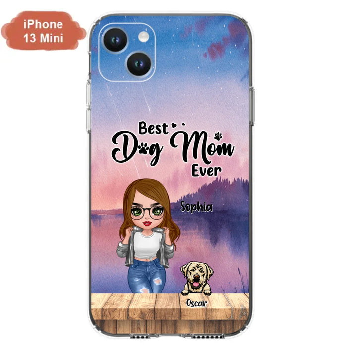 Personalized Dog Mom Chibi Front Phone Case - Gifts For Dog Lover With Up to 4 Dogs - Best Dog Mom Ever - Case For iPhone And Samsung