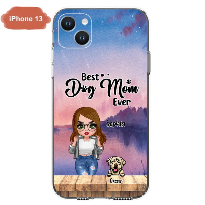 Personalized Dog Mom Chibi Front Phone Case - Gifts For Dog Lover With Up to 4 Dogs - Best Dog Mom Ever - Case For iPhone And Samsung