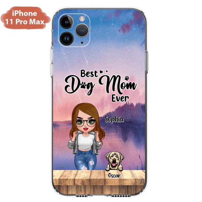 Personalized Dog Mom Chibi Front Phone Case - Gifts For Dog Lover With Up to 4 Dogs - Best Dog Mom Ever - Case For iPhone And Samsung