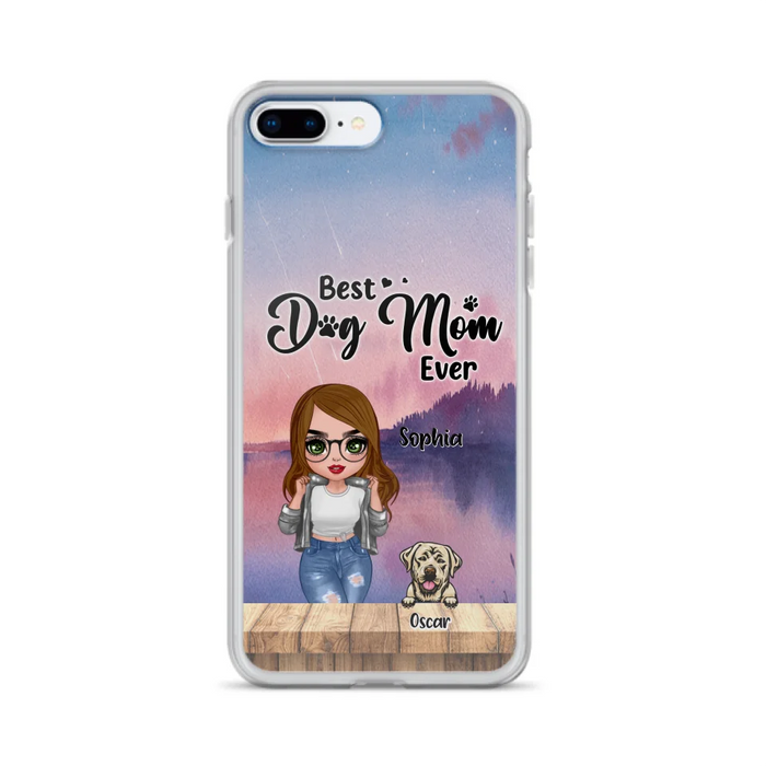 Personalized Dog Mom Chibi Front Phone Case - Gifts For Dog Lover With Up to 4 Dogs - Best Dog Mom Ever - Case For iPhone And Samsung