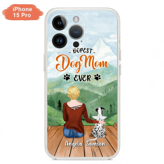 Custom Personalized Dog Mom Phone Case - Upto 5 Dogs - Gift Idea For Dog Lovers  - Dopest Dog Mom Ever - Case For iPhone/Samsung