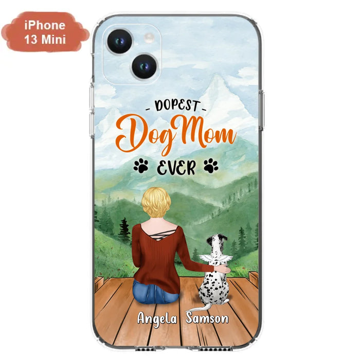 Custom Personalized Dog Mom Phone Case - Upto 5 Dogs - Gift Idea For Dog Lovers  - Dopest Dog Mom Ever - Case For iPhone/Samsung