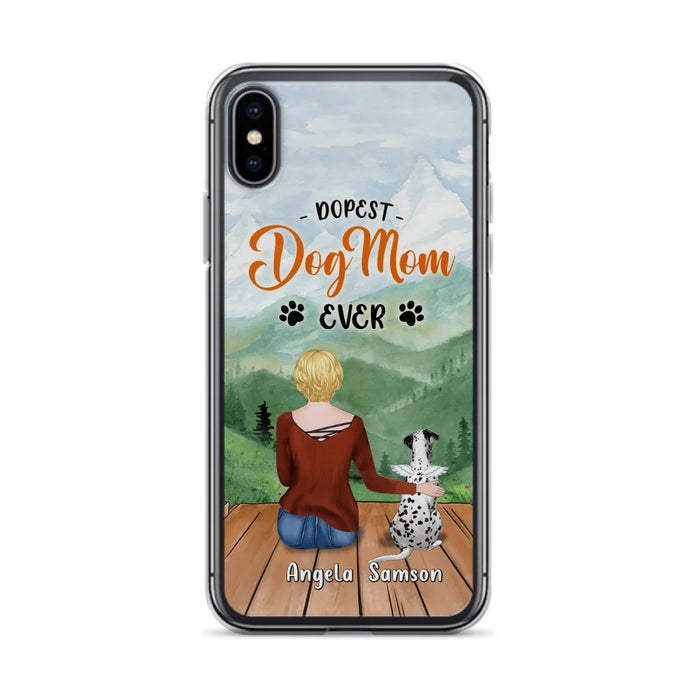 Custom Personalized Dog Mom Phone Case - Upto 5 Dogs - Gift Idea For Dog Lovers  - Dopest Dog Mom Ever - Case For iPhone/Samsung