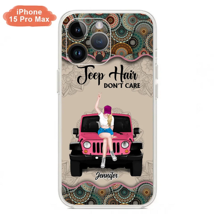 Custom Personalized Off-road Girl Phone Case - Upto 4 Dogs - Gift Idea For Dog/Off-road Lovers - Case for iPhone/Samsung