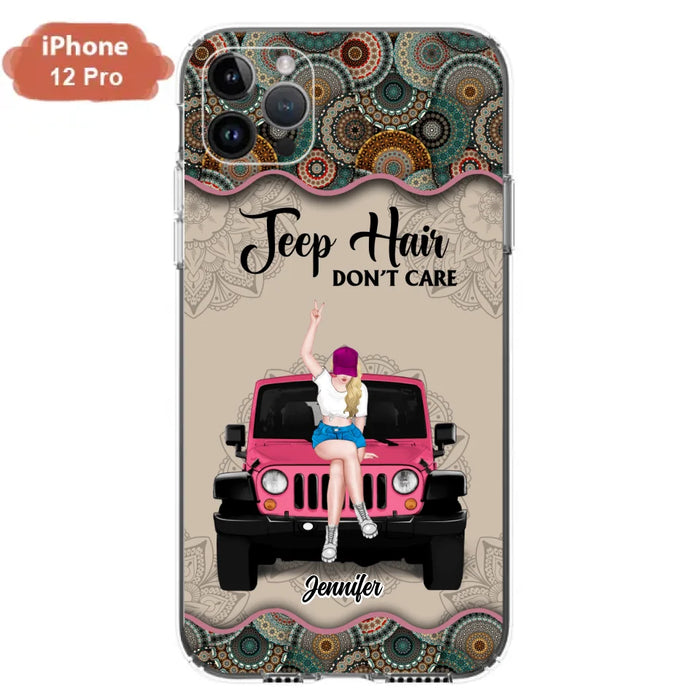 Custom Personalized Off-road Girl Phone Case - Upto 4 Dogs - Gift Idea For Dog/Off-road Lovers - Case for iPhone/Samsung