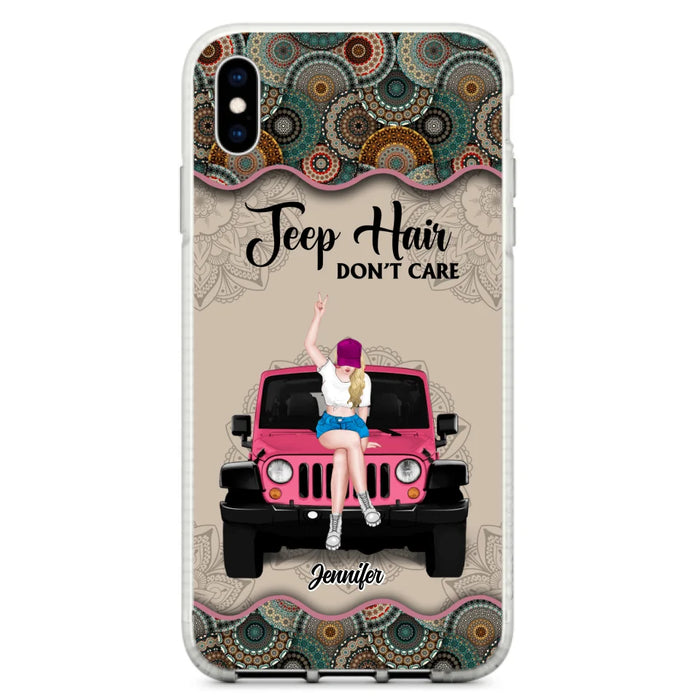 Custom Personalized Off-road Girl Phone Case - Upto 4 Dogs - Gift Idea For Dog/Off-road Lovers - Case for iPhone/Samsung