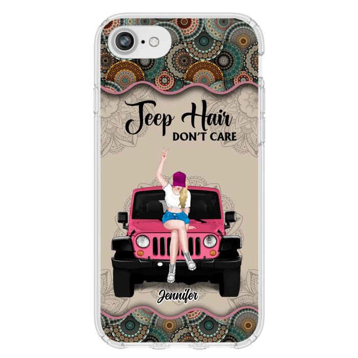 Custom Personalized Off-road Girl Phone Case - Upto 4 Dogs - Gift Idea For Dog/Off-road Lovers - Case for iPhone/Samsung