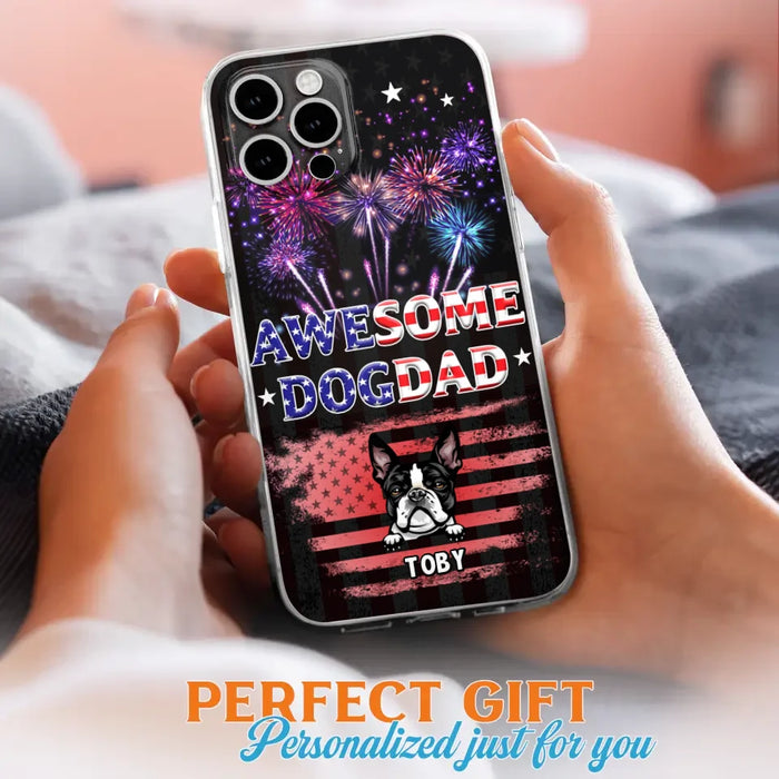 Custom Personalized Dog Dad Phone Case - Gift Idea For Father's Day/Dog Lovers - Up To 6 Dogs - Awesome Dog Dad - Cases For Iphone And Samsung