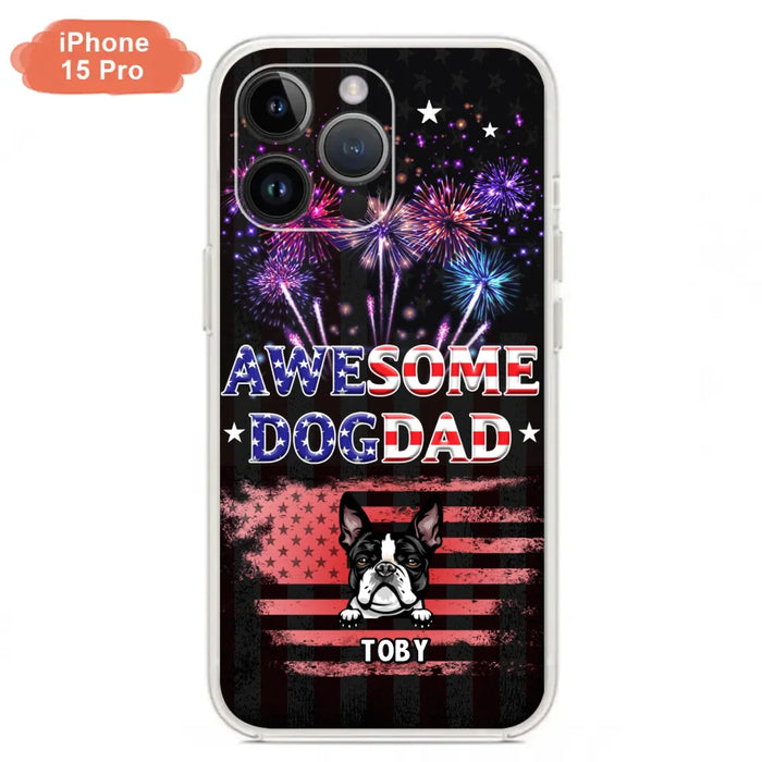 Custom Personalized Dog Dad Phone Case - Gift Idea For Father's Day/Dog Lovers - Up To 6 Dogs - Awesome Dog Dad - Cases For Iphone And Samsung