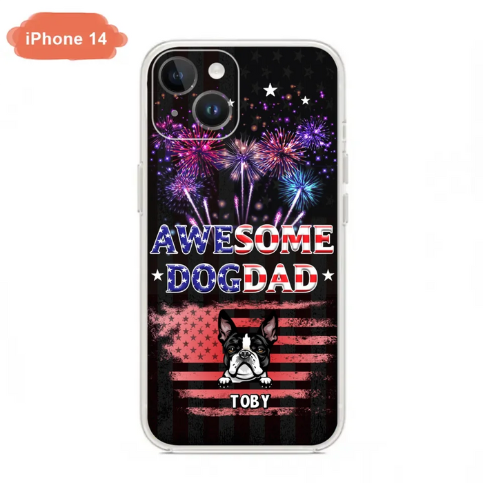 Custom Personalized Dog Dad Phone Case - Gift Idea For Father's Day/Dog Lovers - Up To 6 Dogs - Awesome Dog Dad - Cases For Iphone And Samsung