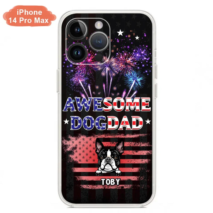 Custom Personalized Dog Dad Phone Case - Gift Idea For Father's Day/Dog Lovers - Up To 6 Dogs - Awesome Dog Dad - Cases For Iphone And Samsung