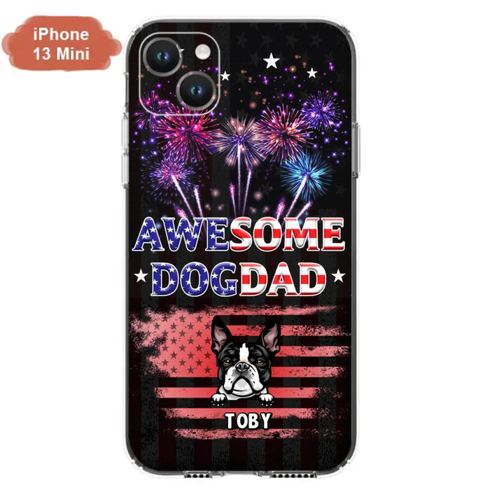 Custom Personalized Dog Dad Phone Case - Gift Idea For Father's Day/Dog Lovers - Up To 6 Dogs - Awesome Dog Dad - Cases For Iphone And Samsung